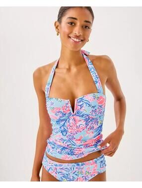 NWT Lilly Pulitzer Tankini Hipster Bottom Swim Set Elephant Splash Size 10 $206